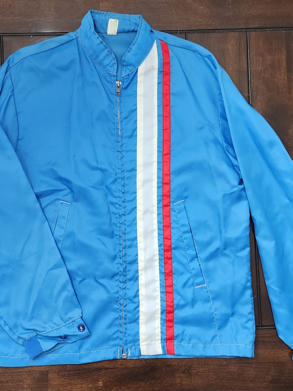70s Other Racing Jacket Windbreaker Blue Color Block Size M Vintage Retro